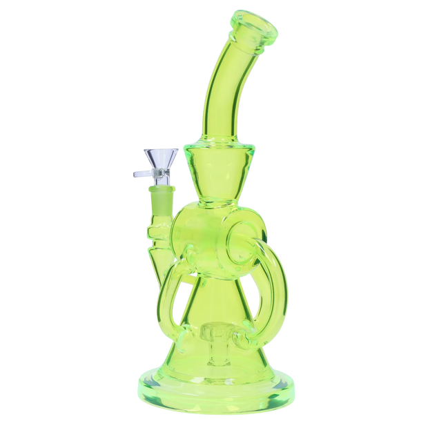 Neon Beaker with Showerhead Percolator and Thick Base Water Pipe
