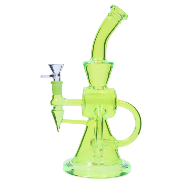 Neon Beaker with Showerhead Percolator and Thick Base Water Pipe