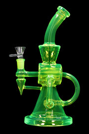 Neon Beaker with Showerhead Percolator and Thick Base Water Pipe