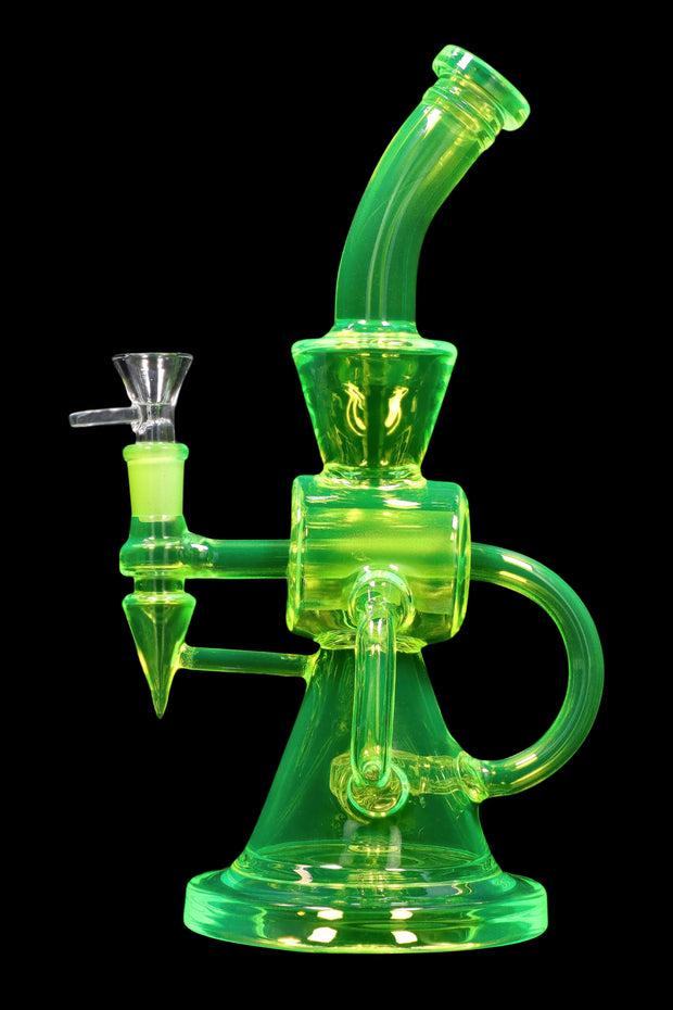 Neon Beaker with Showerhead Percolator and Thick Base Water Pipe