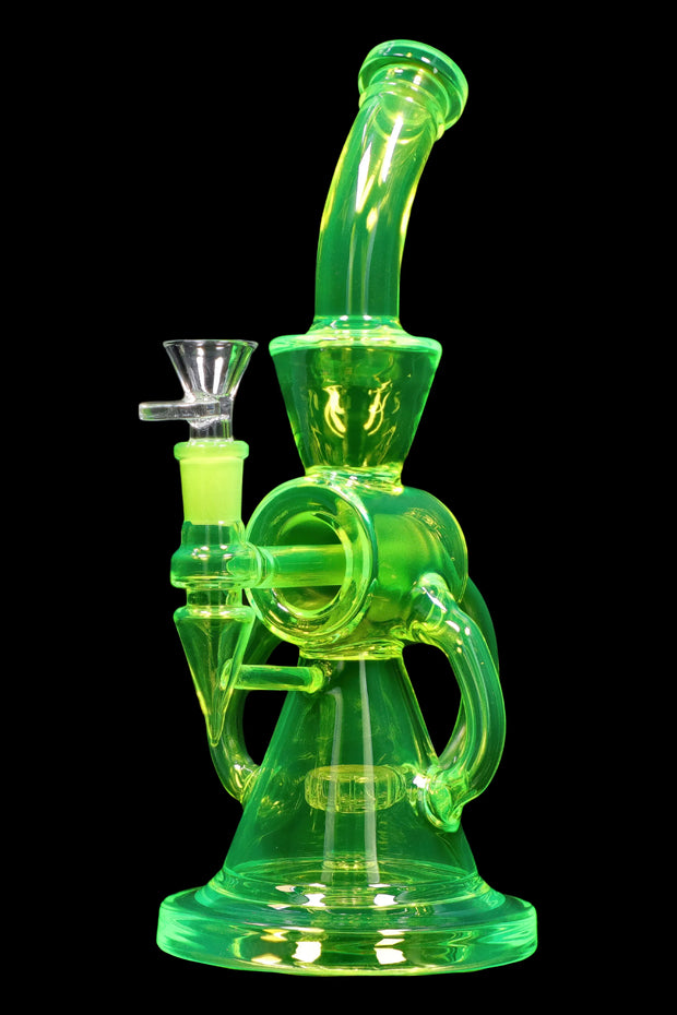 Neon Beaker with Showerhead Percolator and Thick Base Water Pipe