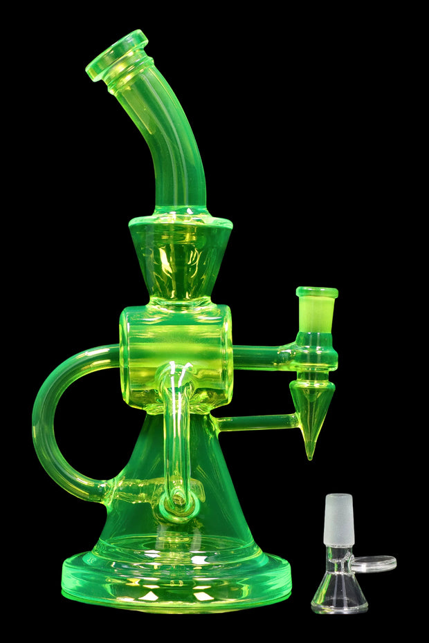 Neon Beaker with Showerhead Percolator and Thick Base Water Pipe