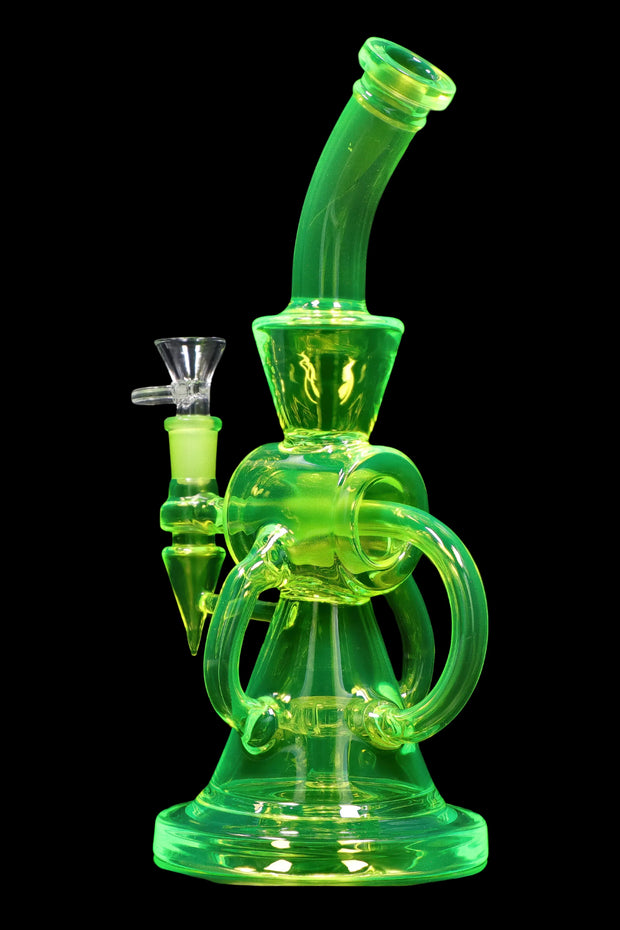 Neon Beaker with Showerhead Percolator and Thick Base Water Pipe