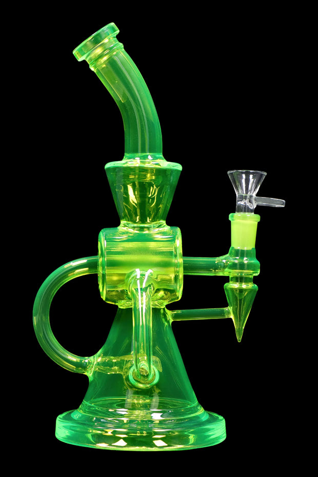 Neon Beaker with Showerhead Percolator and Thick Base Water Pipe