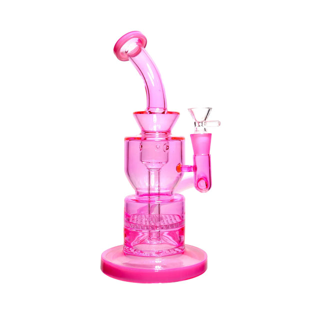 Neon Beaker with Showerhead Percolator and Thick Base Water Pipe