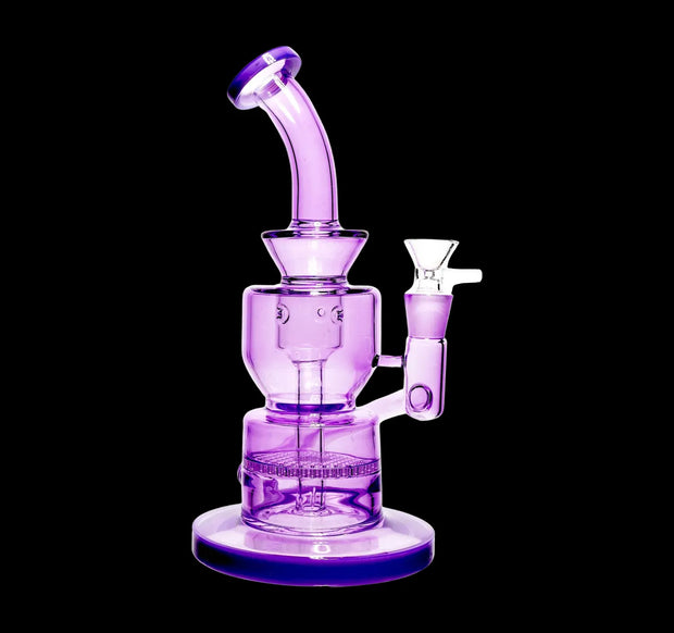 Neon Beaker with Showerhead Percolator and Thick Base Water Pipe