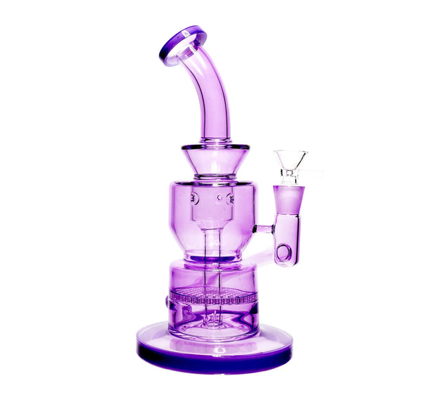 Neon Beaker with Showerhead Percolator and Thick Base Water Pipe