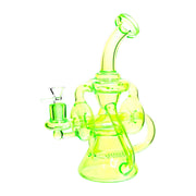 Neon Recycler with Inline Percolator and Bent Neck Water Pipe