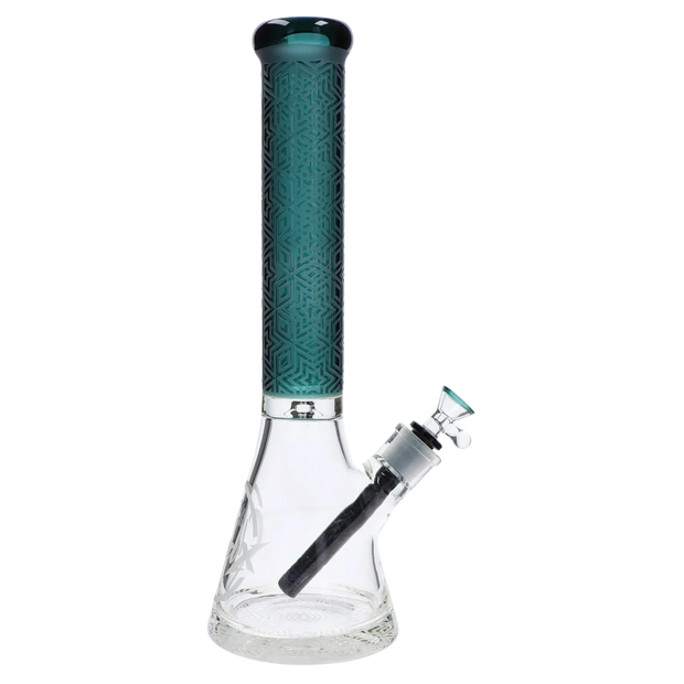 Patterned Printed w/ Coloured Tube Beaker - Green - 14 in.
