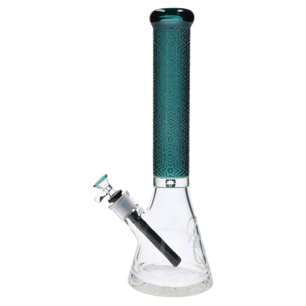Patterned Printed w/ Coloured Tube Beaker - Green - 14 in.