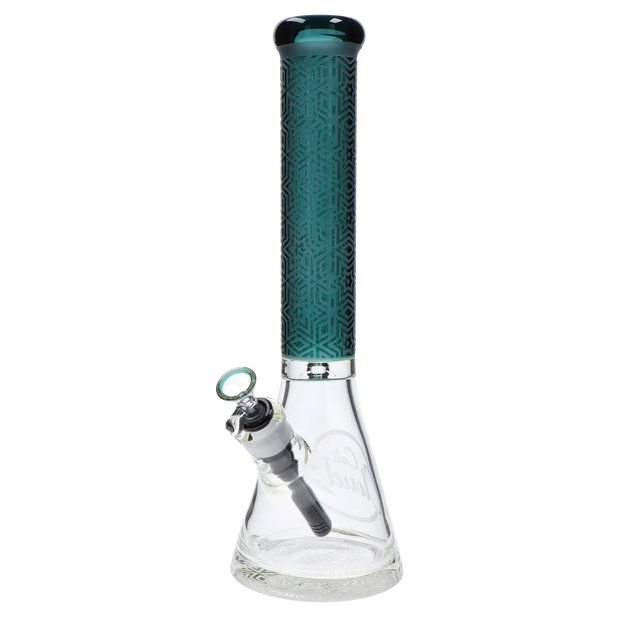 Patterned Printed w/ Coloured Tube Beaker - Green - 14 in.