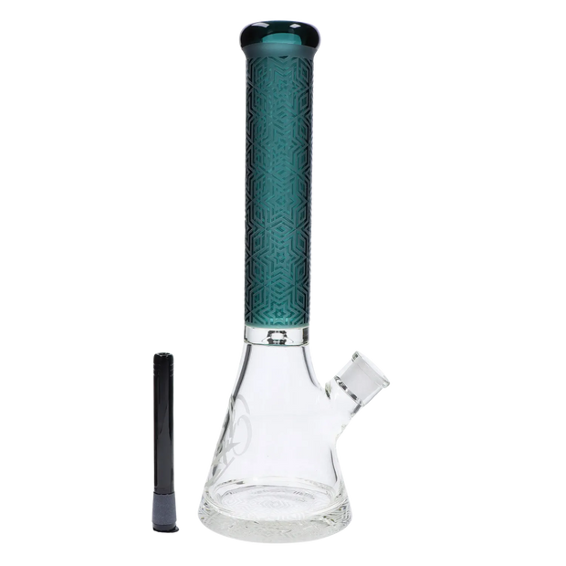 Patterned Printed w/ Coloured Tube Beaker - Green - 14 in.