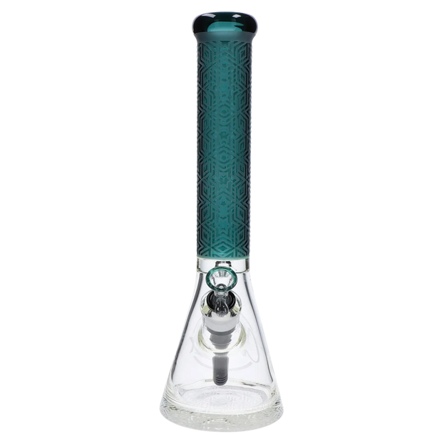 Patterned Printed w/ Coloured Tube Beaker - Green - 14 in.