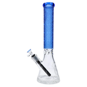 Patterned Printed w/ Coloured Tube Beaker -  Milky Blue - 14 in.