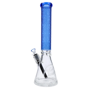 Patterned Printed w/ Coloured Tube Beaker -  Milky Blue - 14 in.