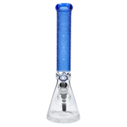Patterned Printed w/ Coloured Tube Beaker -  Milky Blue - 14 in.