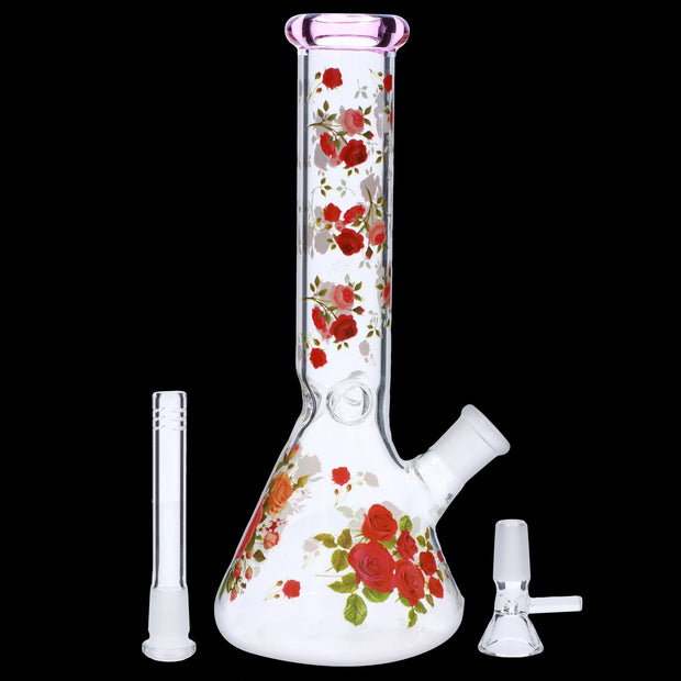 Valiant Flower Decal Water Pipe - 10 in.