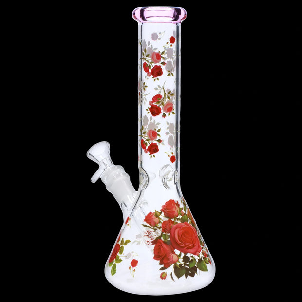 Valiant Flower Decal Water Pipe - 10 in.