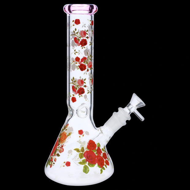 Valiant Flower Decal Water Pipe - 10 in.