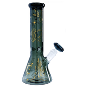 "Famous Design- Astral Power Beaker Water Pipe -Transparent Black-12in"