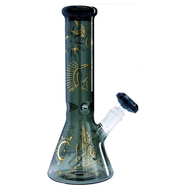 "Famous Design- Astral Power Beaker Water Pipe -Transparent Black-12in"