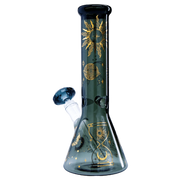 "Famous Design- Astral Power Beaker Water Pipe -Transparent Black-12in"
