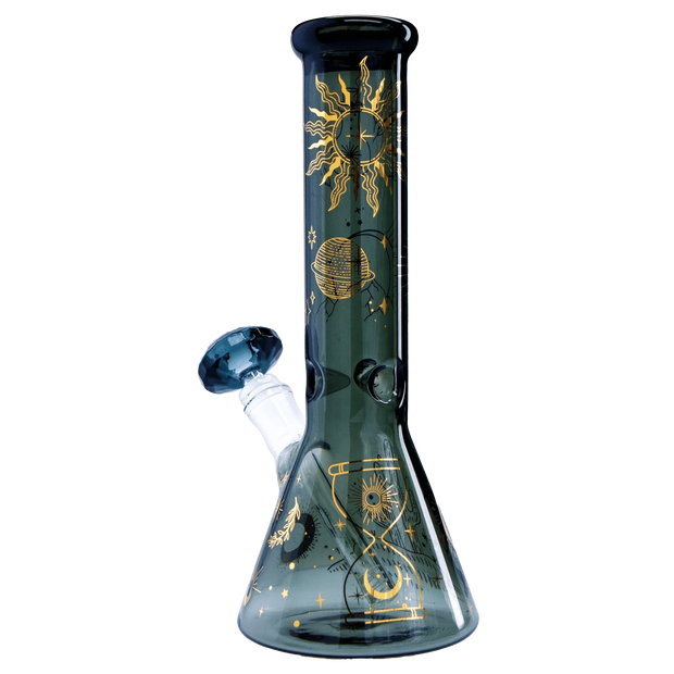 "Famous Design- Astral Power Beaker Water Pipe -Transparent Black-12in"