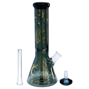 "Famous Design- Astral Power Beaker Water Pipe -Transparent Black-12in"