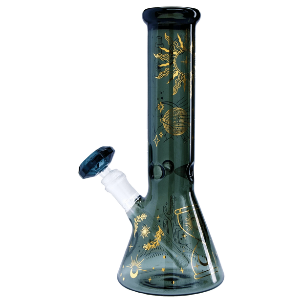 "Famous Design- Astral Power Beaker Water Pipe -Transparent Black-12in"