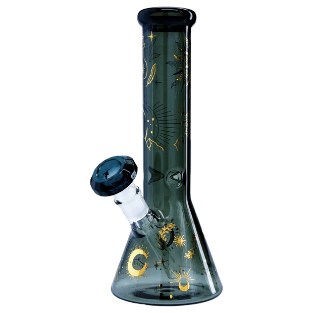 "Famous Design- Astral Power Beaker Water Pipe -Transparent Black-12in"