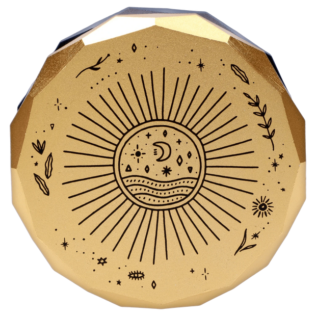 "Famous Design -  Astral Power Aluminum 2 stage Grinder -Black and Gold"