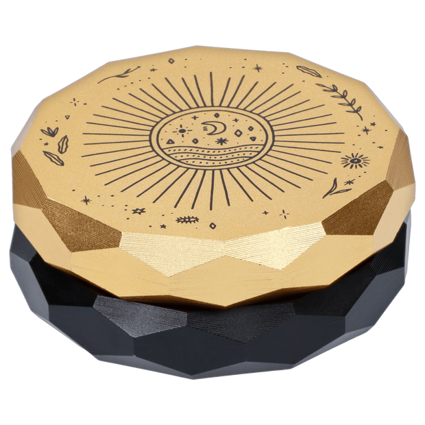 "Famous Design -  Astral Power Aluminum 2 stage Grinder -Black and Gold"