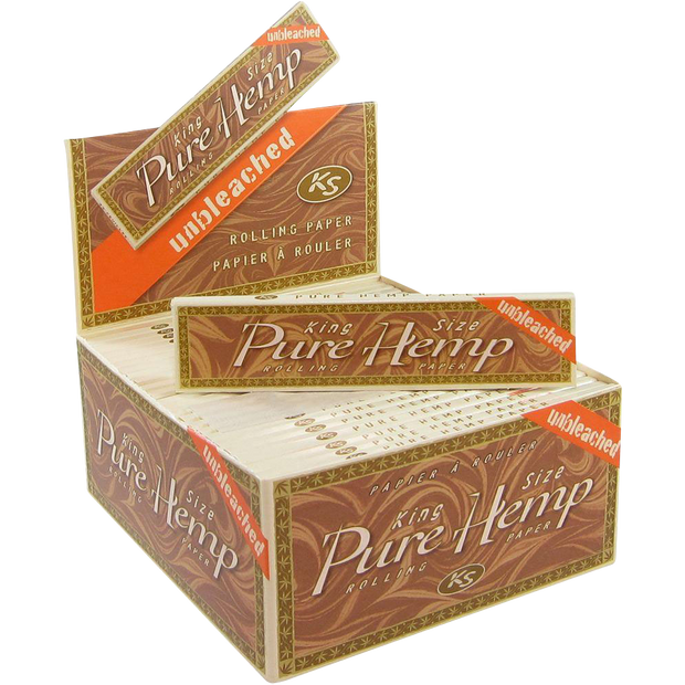 Pure Hemp-Rolling Papers Unbleached-King Size 50 Box