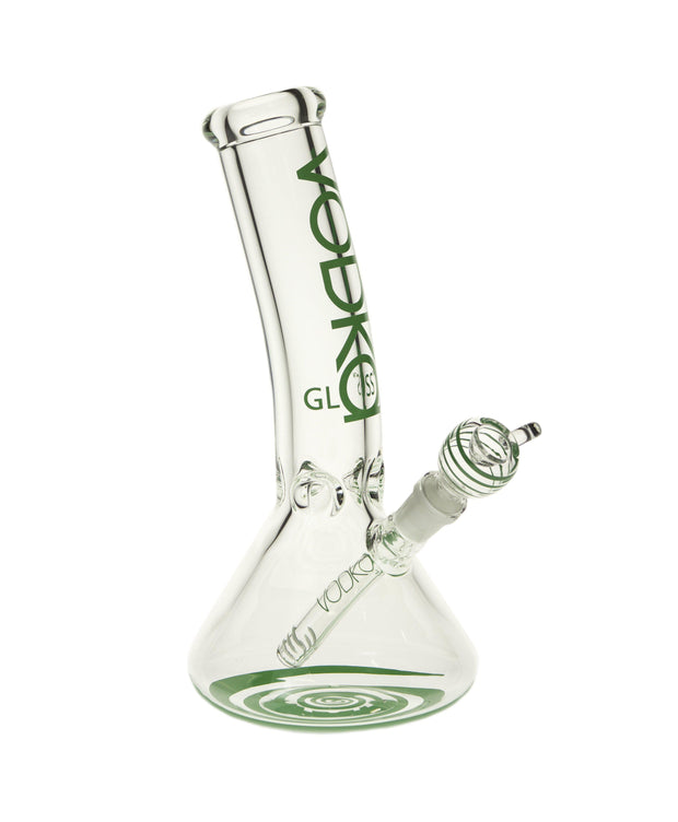 12" Vodka Glass 9MM Bent Neck - Green