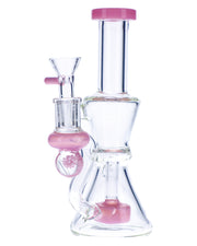 Water Pipe w/Bowl & Quartz-Milky Pink-7in(RCL-S-013MP)