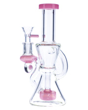 Water Pipe w/Bowl & Quartz-Milky Pink-7in(RCL-S-013MP)