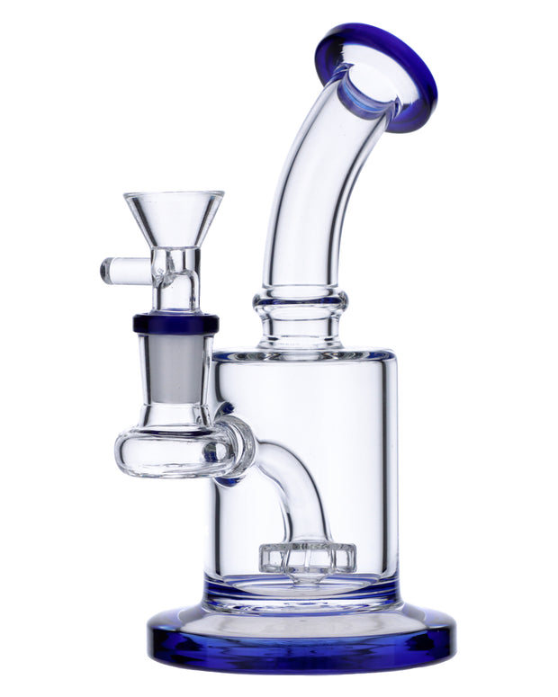 Bent Neck Water Pipe w/Matrix Perc-Blue-6 in