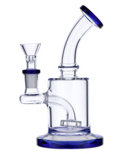 Bent Neck Water Pipe w/Matrix Perc-Blue-6 in