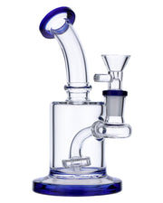 Bent Neck Water Pipe w/Matrix Perc-Blue-6 in