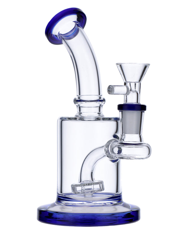 Bent Neck Water Pipe w/Matrix Perc-Blue-6 in