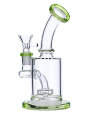 Bent Neck Water Pipe w/Matrix Perc-Bright Green-6 in