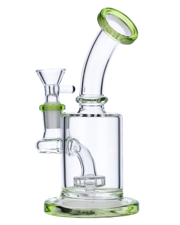 Bent Neck Water Pipe w/Matrix Perc-Bright Green-6 in