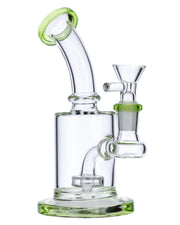 Bent Neck Water Pipe w/Matrix Perc-Bright Green-6 in