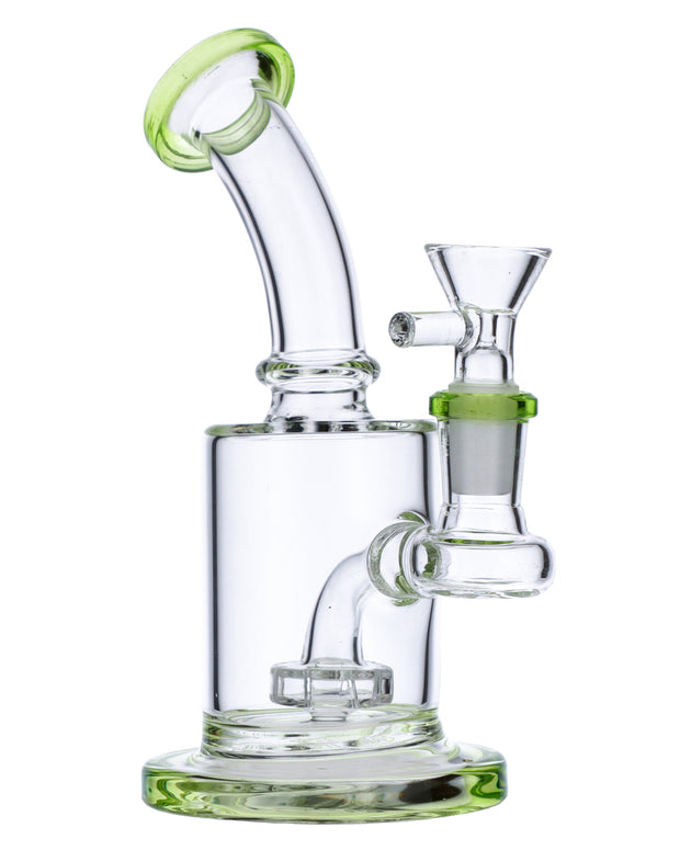 Bent Neck Water Pipe w/Matrix Perc-Bright Green-6 in