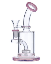 Bent Neck Water Pipe w/Matrix Perc-Milky Pink-6 in