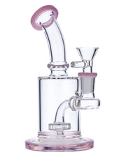 Bent Neck Water Pipe w/Matrix Perc-Milky Pink-6 in