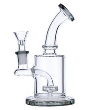 Bent Neck Water Pipe w/Matrix Perc-Transparent Black-6 in