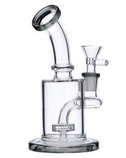 Bent Neck Water Pipe w/Matrix Perc-Transparent Black-6 in