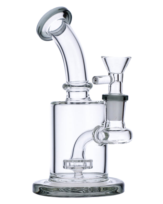 Bent Neck Water Pipe w/Matrix Perc-Transparent Black-6 in