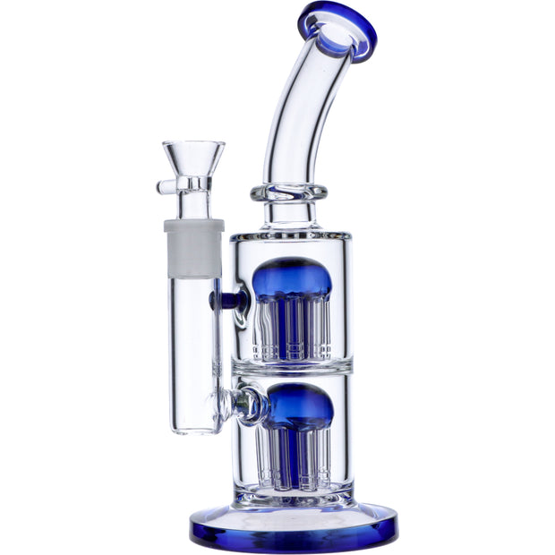 11" Bent Neck Double Tree Perc Water Pipe